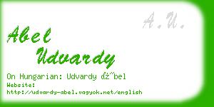 abel udvardy business card